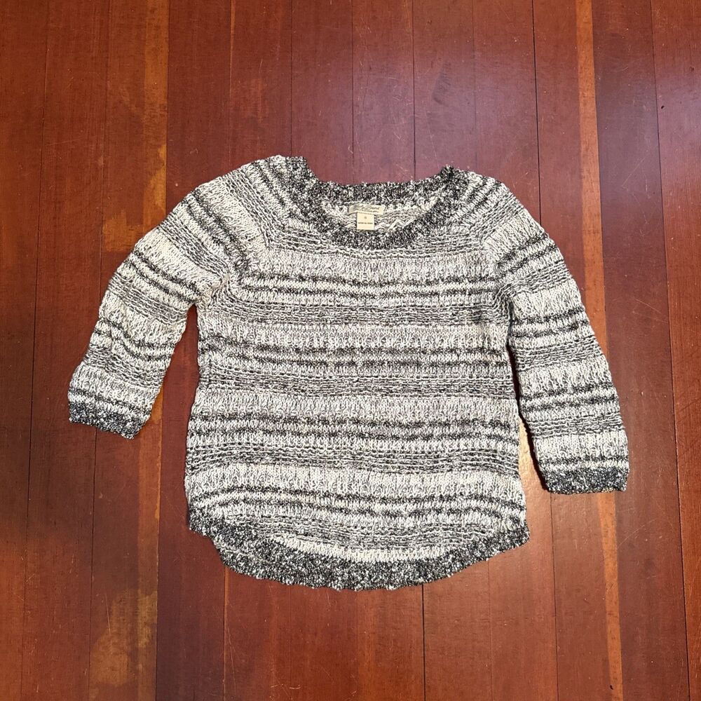 Lucky Brand Sweater Womens Small Multicolor Knit 3/4 Sleeve Scoop Neck